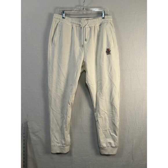 Moncler Menswear Drawstring Waist Sweatpants Embroidered Logo 5XL Beige - Picture 1 of 8